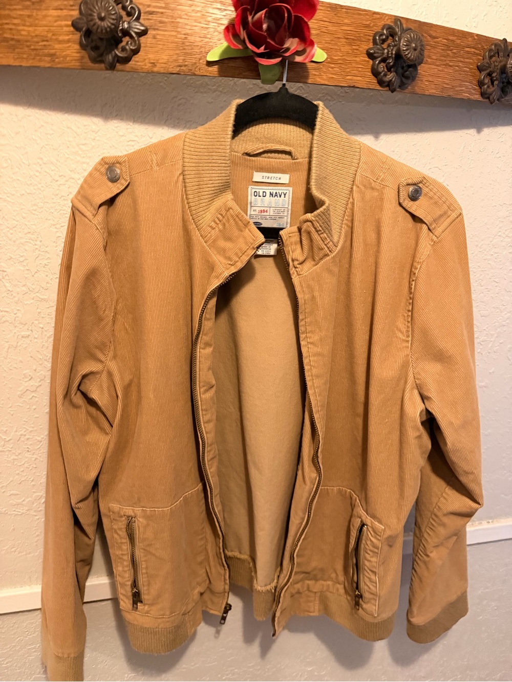 Old Navy Tan Corduroy Bomber Jacket